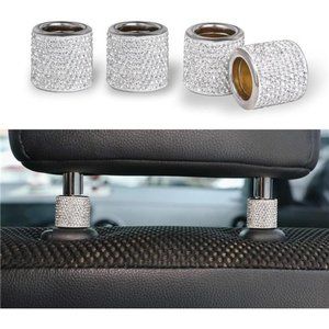 Car Seat Headrest Decoration, 4 Pack Car Headrest Collars, Rhinestone Interior